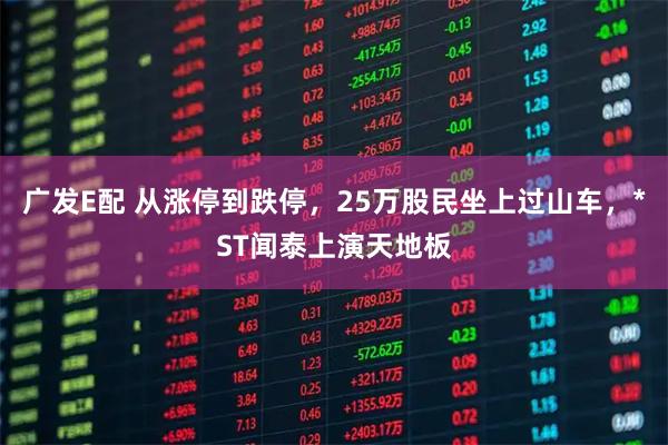 广发E配 从涨停到跌停，25万股民坐上过山车，*ST闻泰上演天地板